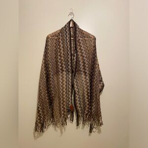 Missoni Multicolor Textured Knit Scarf.  24”68”